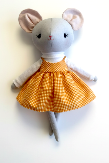 Lottie the Mouse - Gold Check Jumper