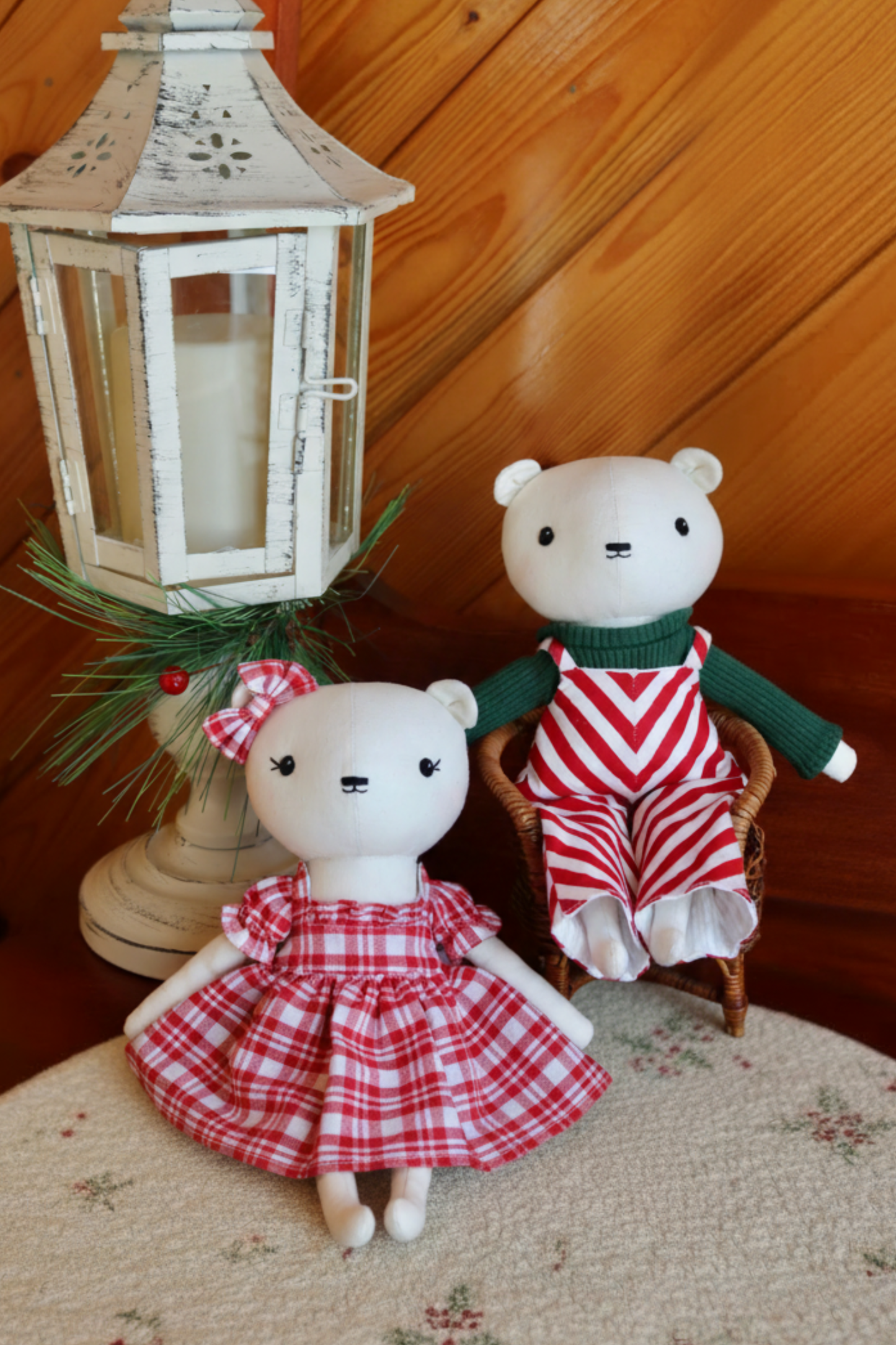 Patrick the Polar Bear - Striped Overall