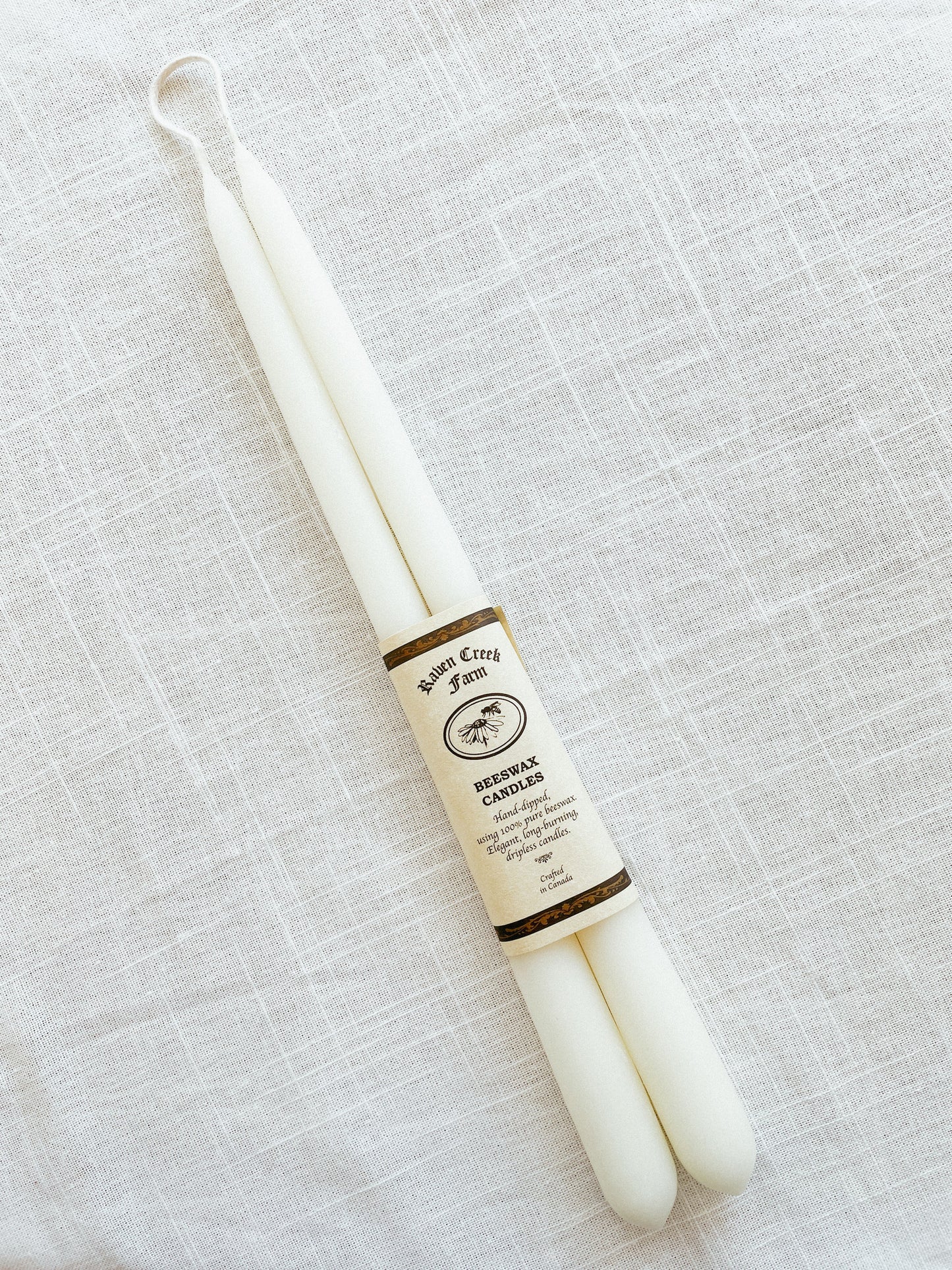 Raven Creek Farm Beeswax Tapers (White)