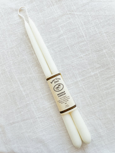 Raven Creek Farm Beeswax Tapers (White)