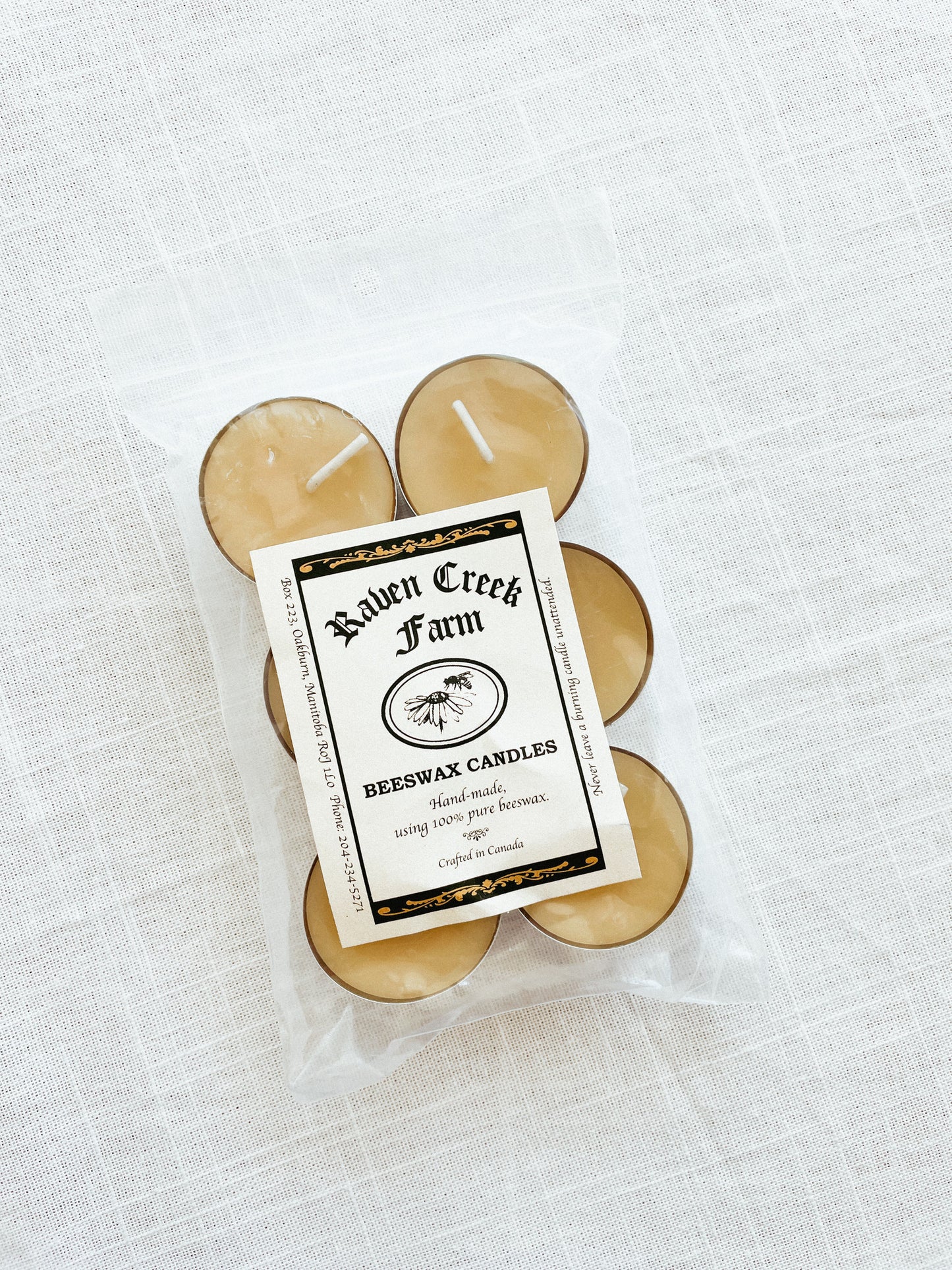 Raven Creek Farm Beeswax Tealights (6pk)