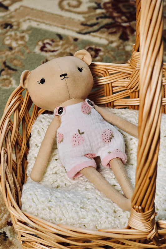 Mabel the Bear - Strawberry Shortalls