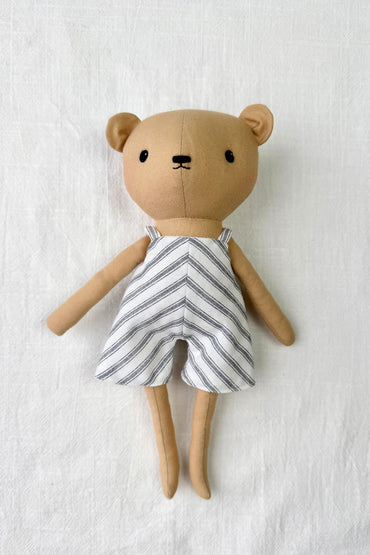 Benson the Bear - Striped Shortalls