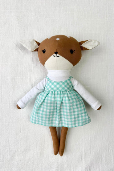 Delia the Deer - Gingham Pinafore