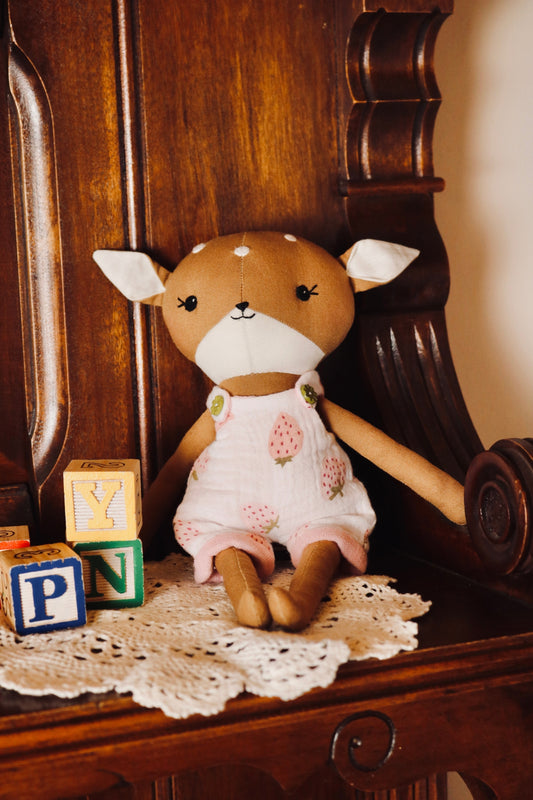 Delia the Deer - Strawberry Shortalls