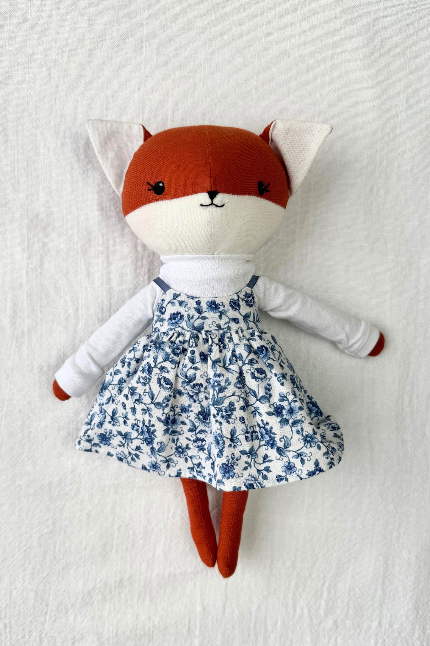 Fern the Fox - Blue Floral Pinafore