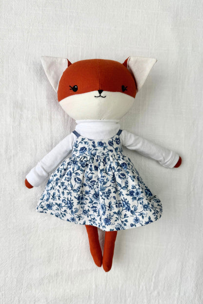 Fern the Fox - Blue Floral Pinafore