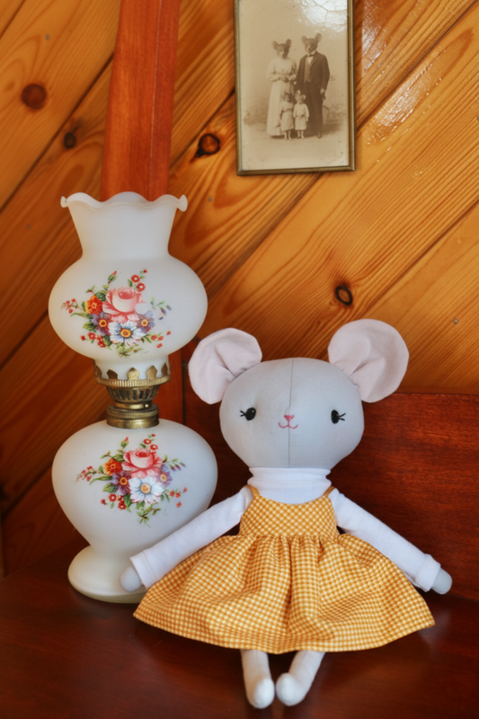 Lottie the Mouse - Gold Check Jumper