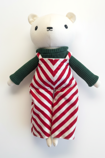 Patrick the Polar Bear - Striped Overall