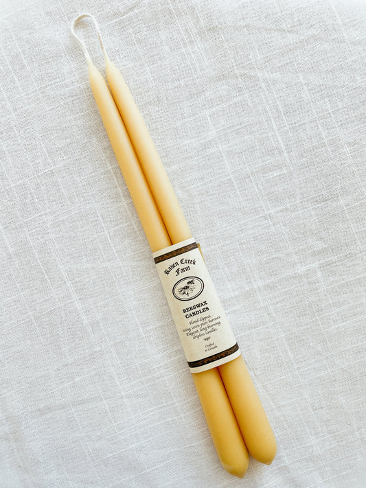 Raven Creek Farm Beeswax Tapers (Natural)