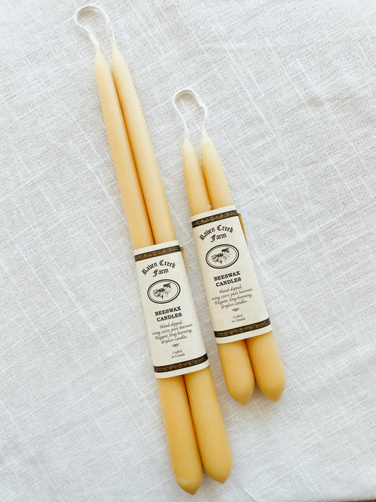 Raven Creek Farm Beeswax Tapers (Natural)